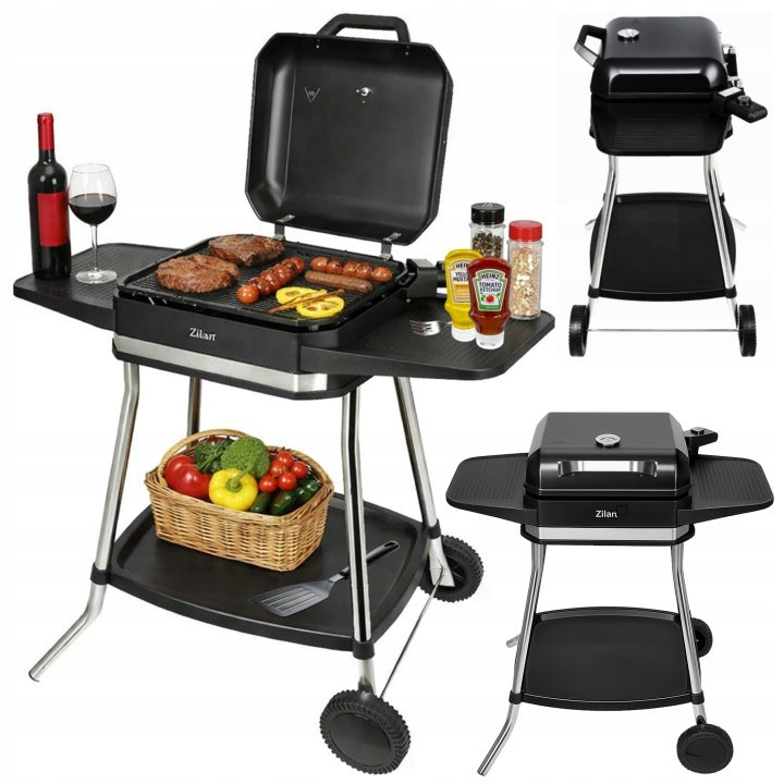 Zilan GRILL ELEKTRYCZNY bezdymny OGRODOWY stojący 3050W 6w1 + POKRYWA + TERMOMETR