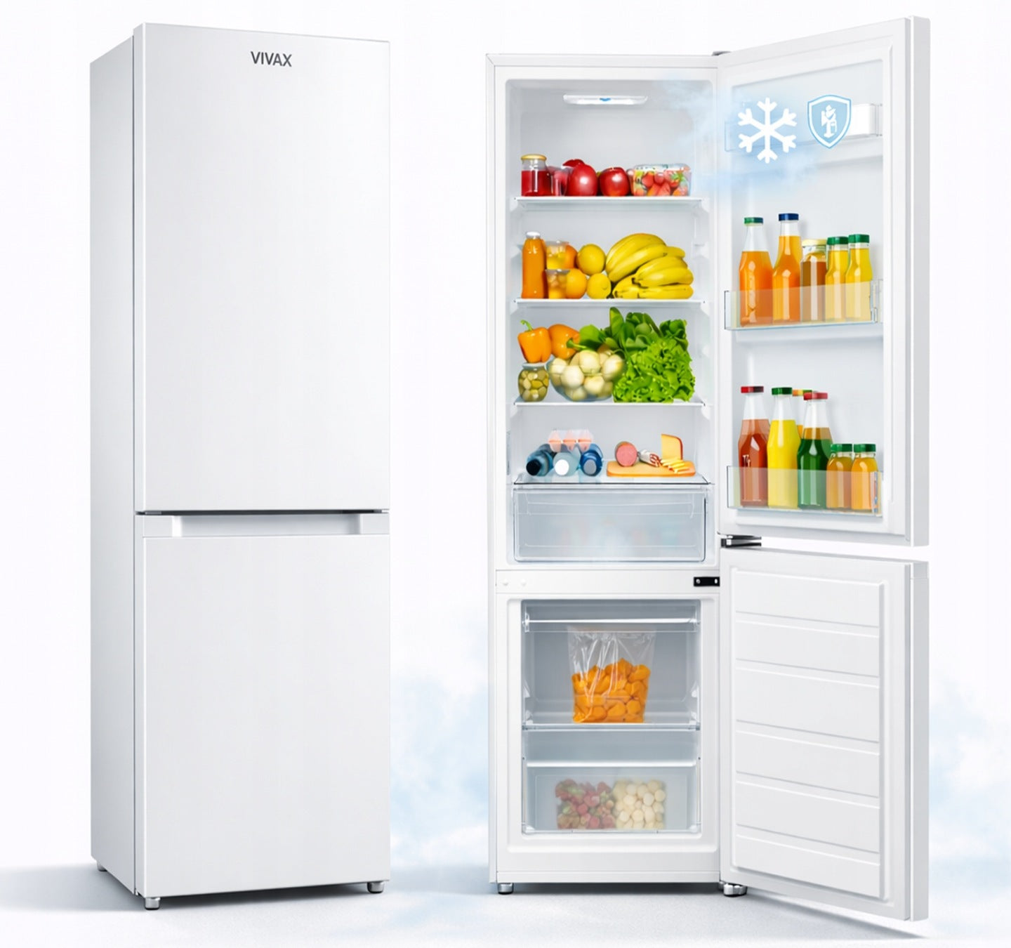 Vivax Lodówka Lodówko zamrażarka chłodziarka 180cm 262L Low Frost biała 39dB