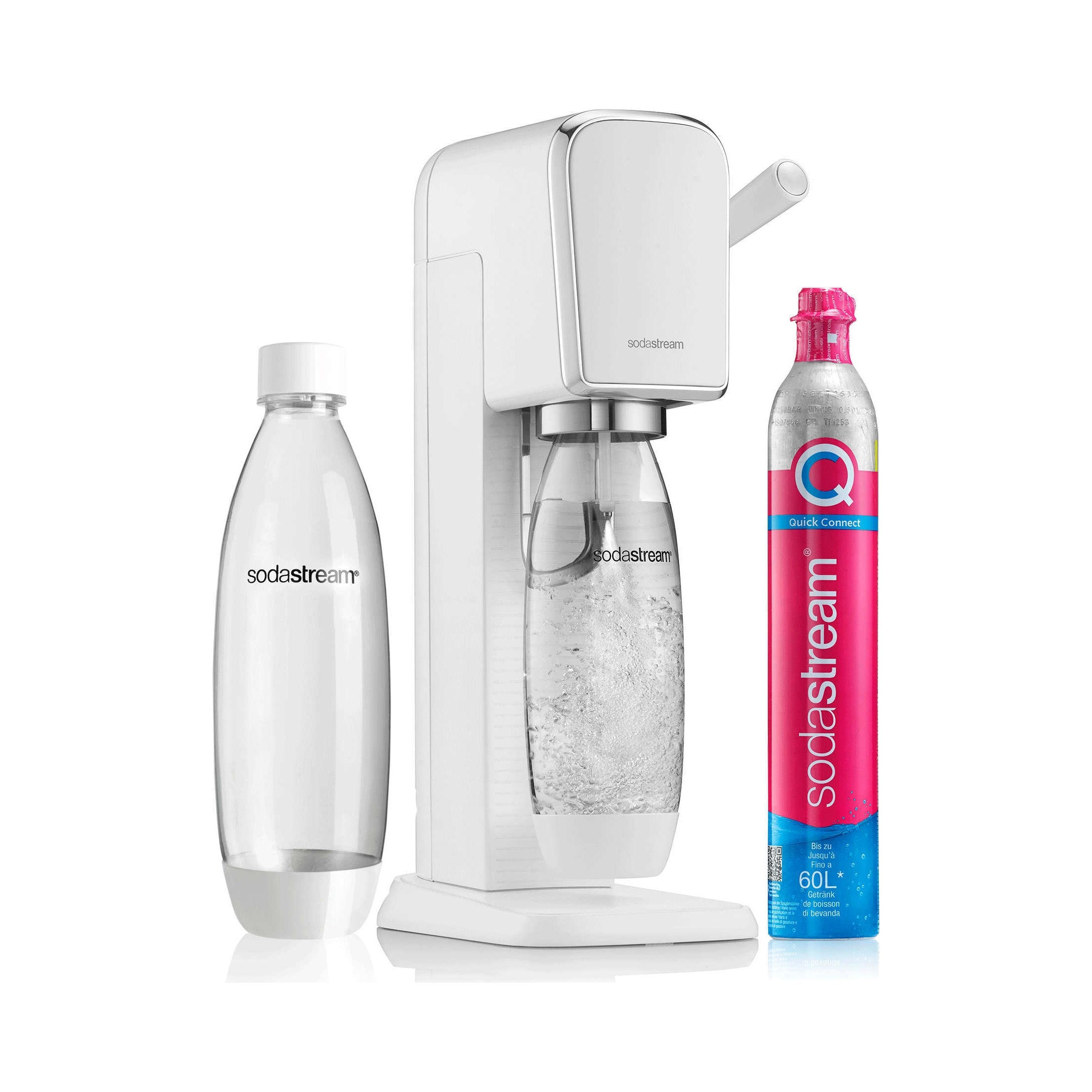 Saturator do wody SodaStream Art biały + butelka Fuse 1l + gaz(1 000 ml/Saturator do wody SodaStream Art biały + butelka Fuse 1l + gaz)
